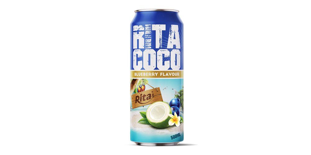 Coco Water With Blueberry Flavor 500ml Can Rita Brand